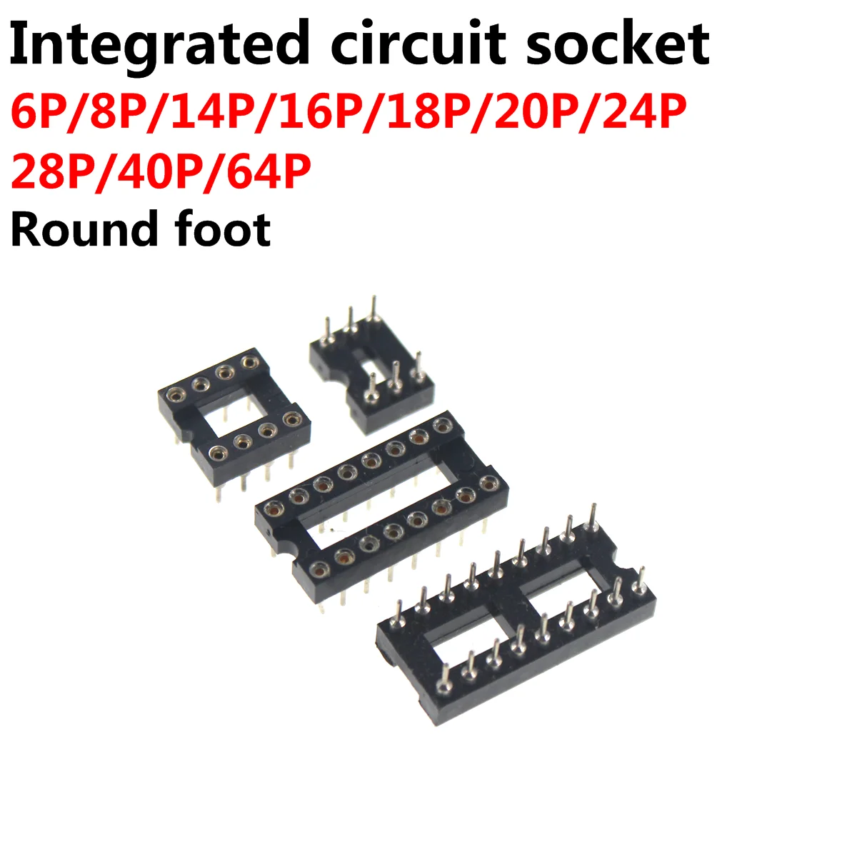 20PCS IC socket round hole Narrow Wide DIP 6 8 14 16 18 20 24 28 40 pin DIP6 DIP8 DIP14 DIP16 DIP18 DIP20 DIP28 DIP40 pins 10 20pcs ina128pa ina128p ina128 10pc lot dip8 ic