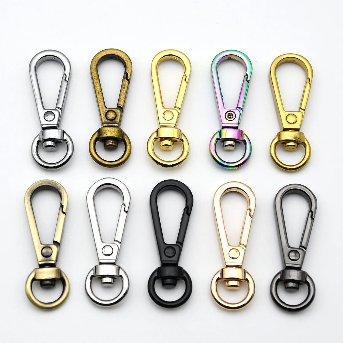 Metal Snap Hook 1piece Metal Swivel O-ring Eye Snap Hook Trigger Clasps Clips for Leather Craft Bag Strap Belt Webbing Keychain Small Size