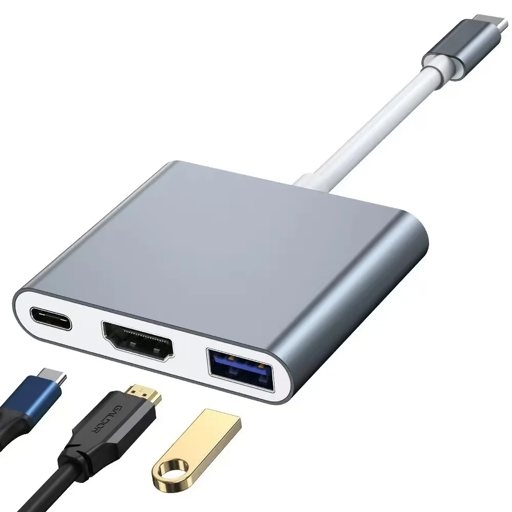 Compact Multiport USB-C Hub with 4K HDMI, USB 3.0, and 100W Power Delivery