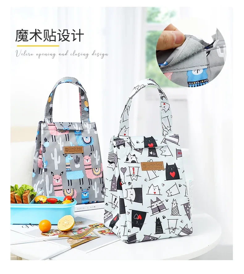 Oxford Cloth Insulated Lunch Bag Picnic Ice Pack Lunch Box Travel Bag Waterproof Camping Food Drink Cooler Bag Adult Kids