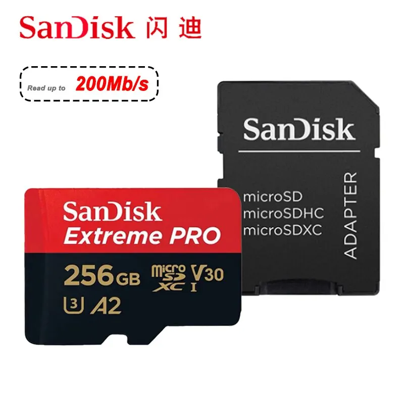 SanDisk Extreme PRO Micro SD Card 128GB 64GB 32GB 512GB 256G 400G Micro SD 1TB Flash Memory Card SD U3 4K V30 Microsd TF Cards