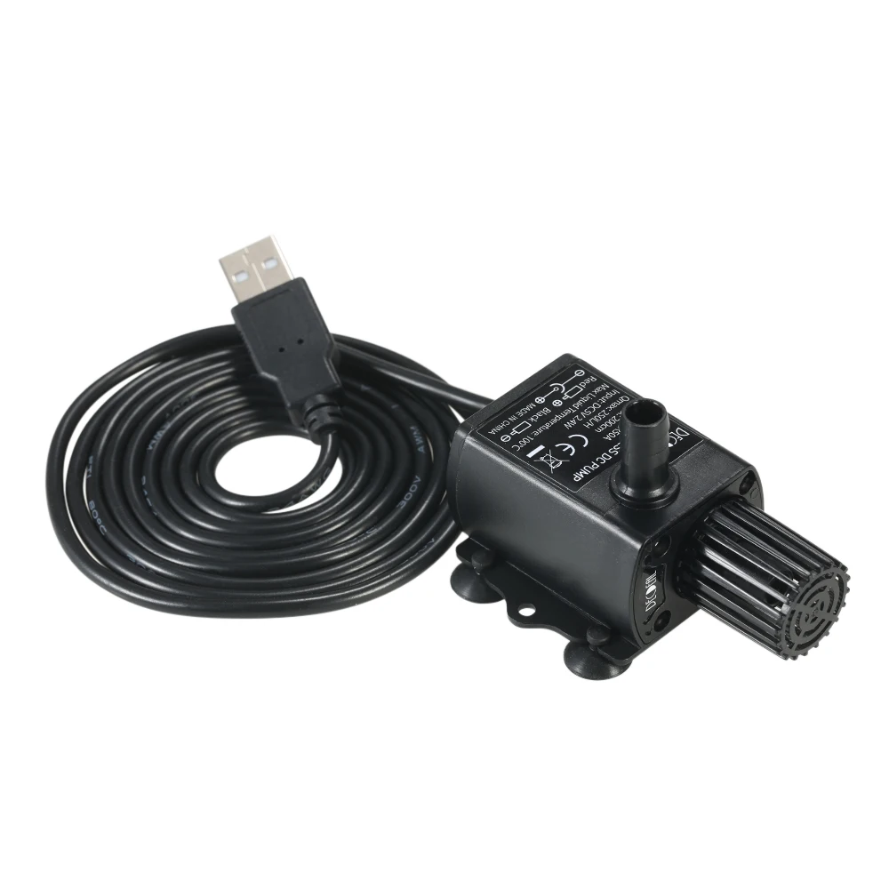 USB DC5V 4.8W Mini Brushless Water Pump Waterproof Submersible Fountain Aquarium Circulating 300L/H Lift 300cm Ultra-quiet