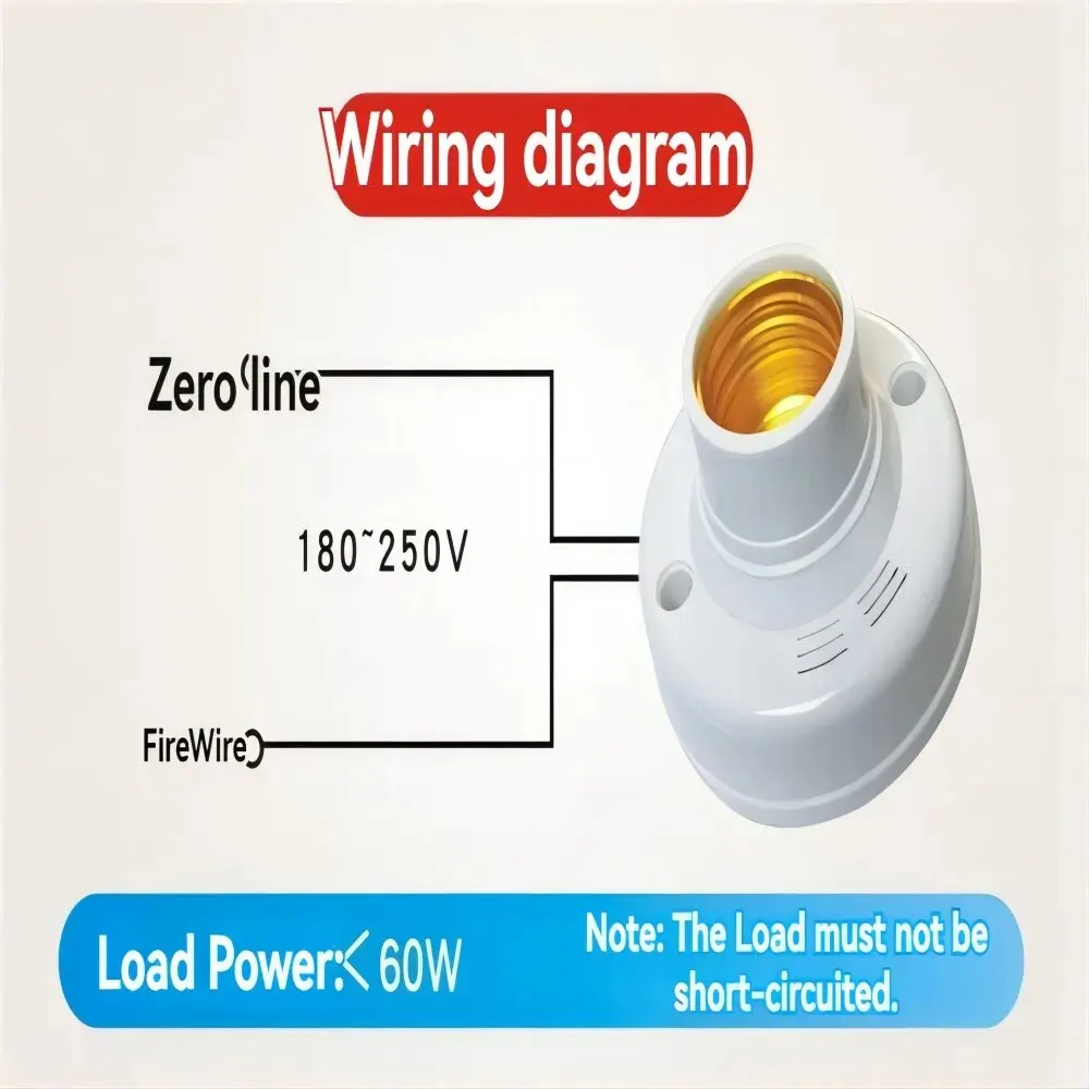 E27 Screw Lamp Base Sound Voice Control Delay Switch Light Socket Adapter AC180-240V Lighting Accessories LED Bulb Holder lamp base switch