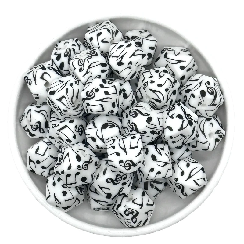 Colorful Hexagon Silicone Beads for DIY Crafts and Decorations (10/20pcs, 14mm)
