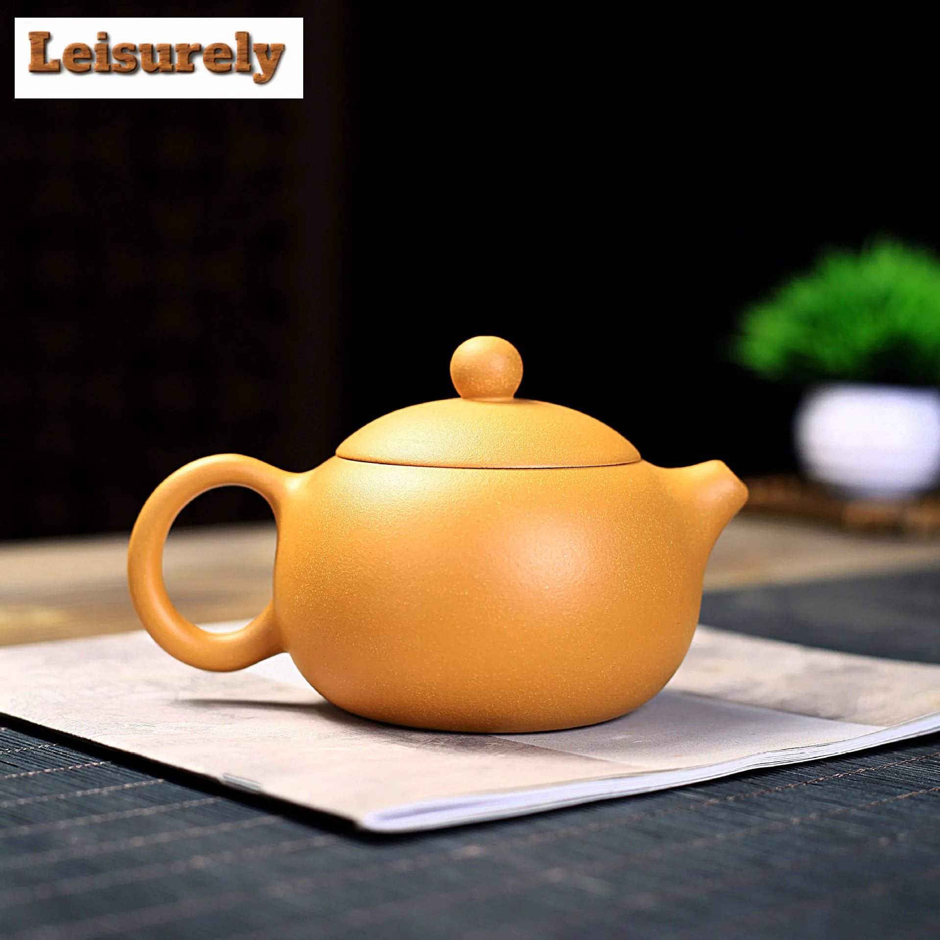 240ml Creative Yixing Purple Clay Teapots Handmade Xishi Pot Raw Ore Section Mud Kettle Chinese Zisha Tea Set Tea Services Craft