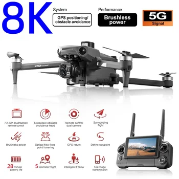 Nuovo giunto cardanico a 3 assi per drone GPS 8K con fotocamera HD professionale touch screen FPV 360 ° Giocattoli drone senza spazzole per evitare ostacoli telescopici