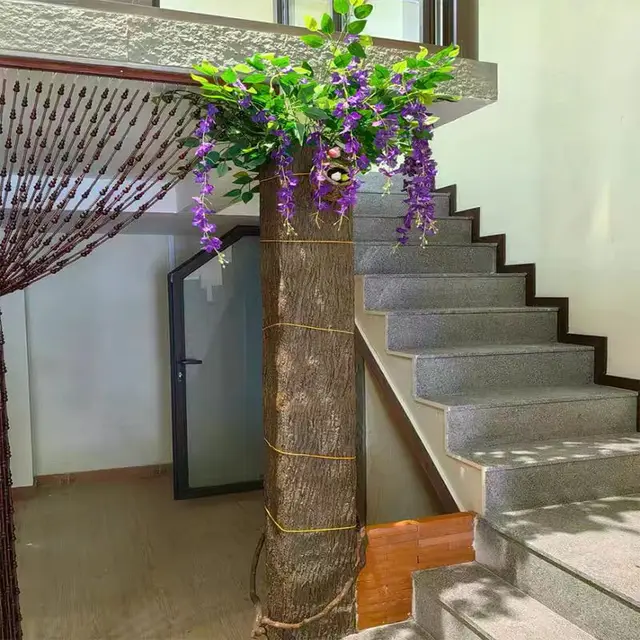 Simulazione artificiale Corteccia di albero Adesivo corteccia autoadesivo Copertura per piante in gomma Pianta finta fai da te Tubo dell'acqua Colonna Blocco Decorazione da parete 4
