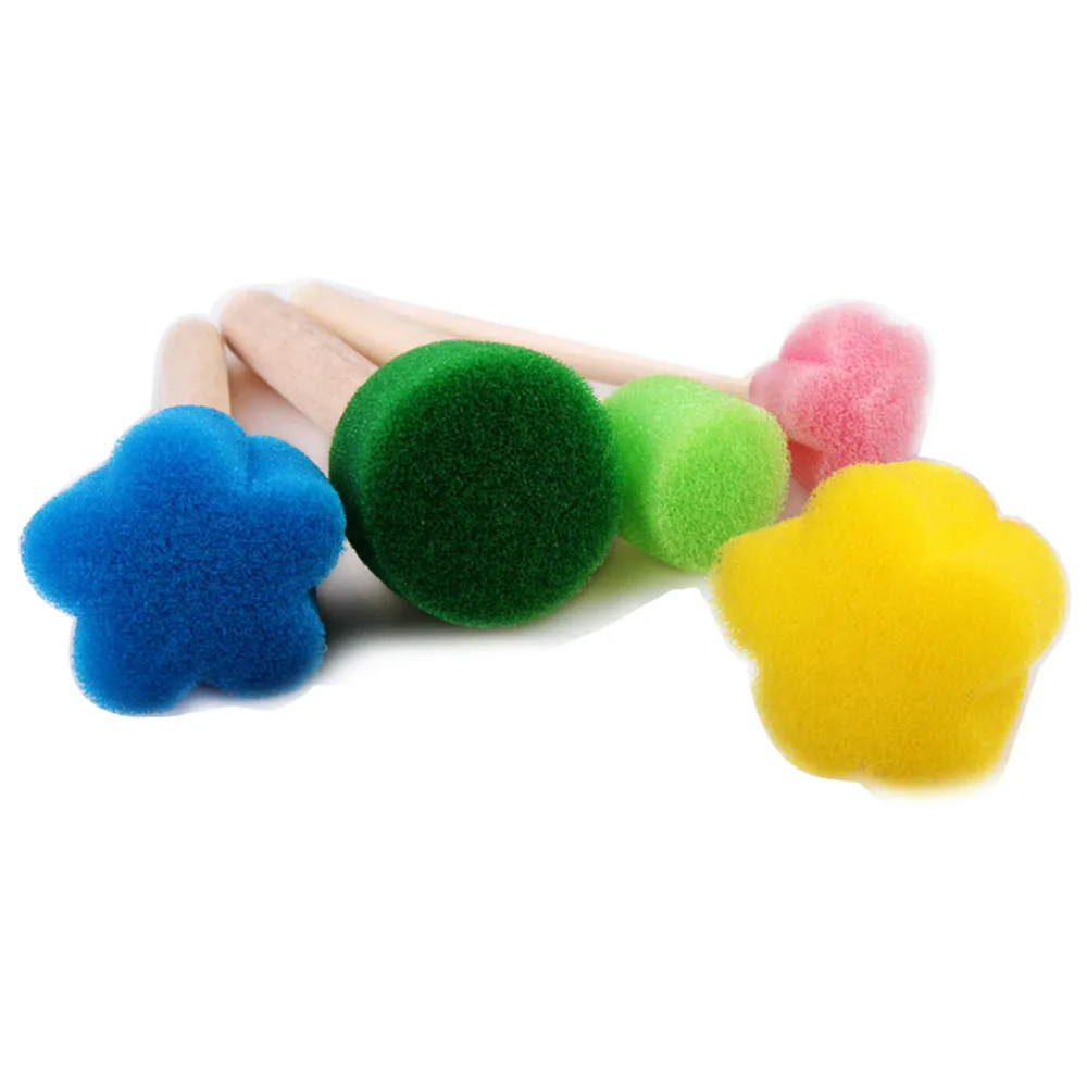 Kids Toddler Sponge Stamp Brush Kits Flower Drawing Toys for Children Paint Educational Art and Craft Creativity Boys Girls 5pcs drawing toy educational toys educational drawing toy