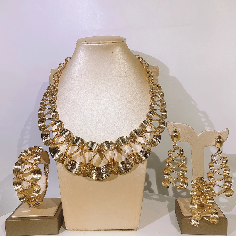 

Yulaili 2022 Brazil Gold Style Jewelry Set and Nigeria's Favorite Hand Set Fancy Colored Diamond Jewelry Sets Multiple Colors