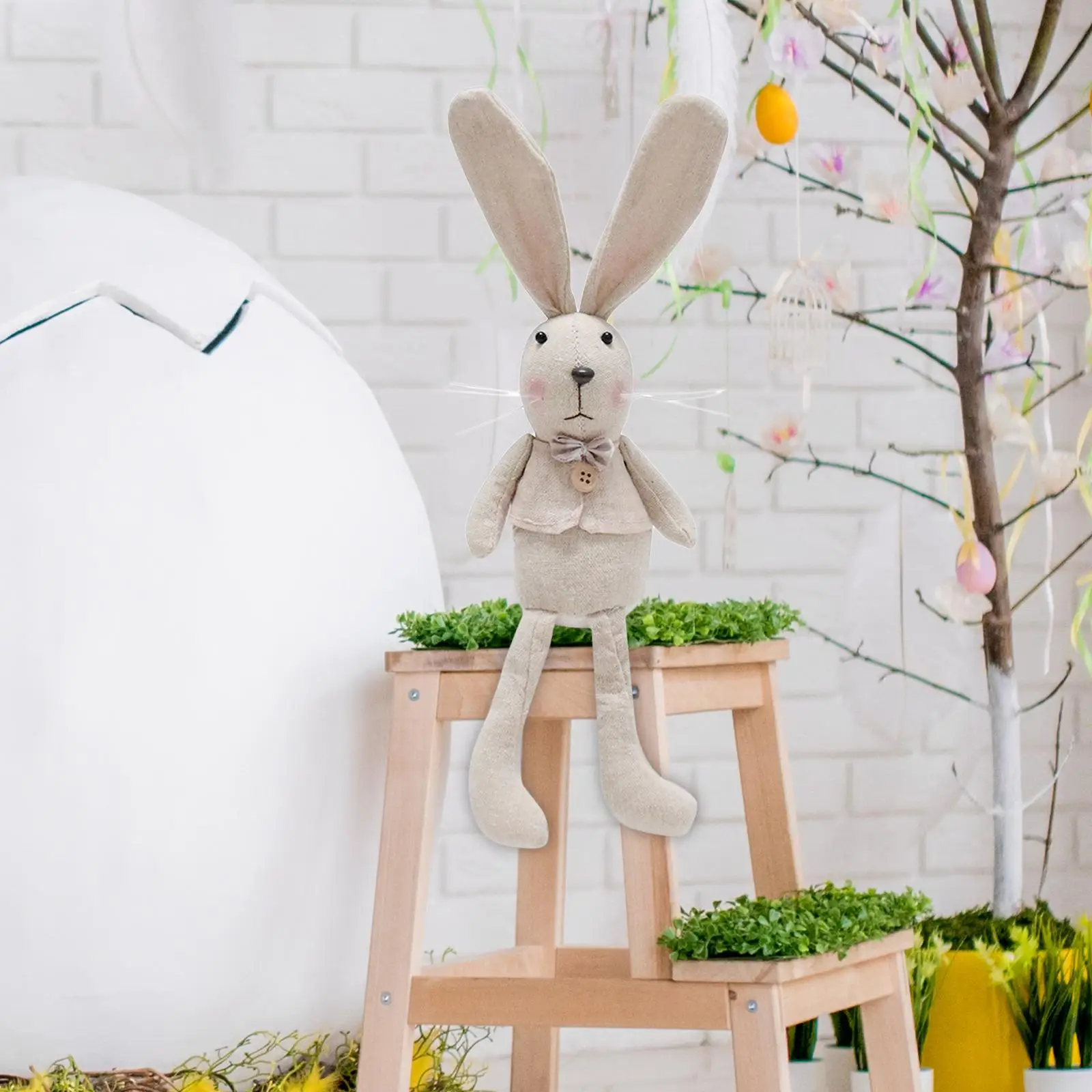 

Easter Rabbit Animal Doll Easter Rabbit Sculpture for Kitchen Table Holiday