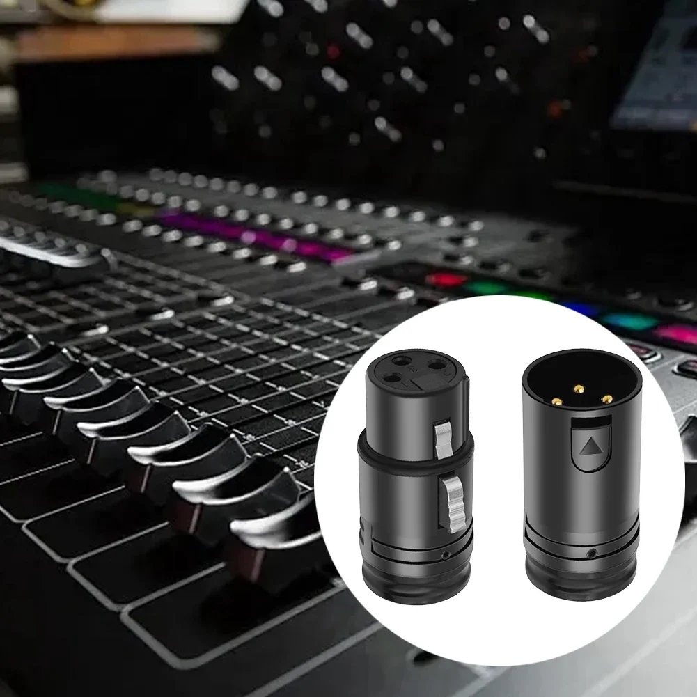 Male To Male/Female To Female XLR Microphone Audio Cables Connector 3 Pin Black Shell XLR Solder Connector 90 Degree Right Angle