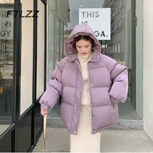 Nowy 2020 kobiet krótkie kurtki zimowe grube płaszcze z bawełnianą podszewką kobiet koreański luźne rozdymka parki damskie szeroka odzież wierzchnia