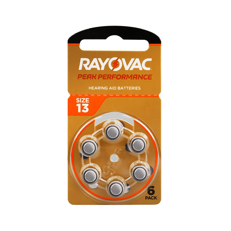 60pcs/Box Rayovac Peak Hearing Aid Batteries A13 13A 13 P13 PR48 Zinc Air Battery hearing aid batteries,hearing aids accessory