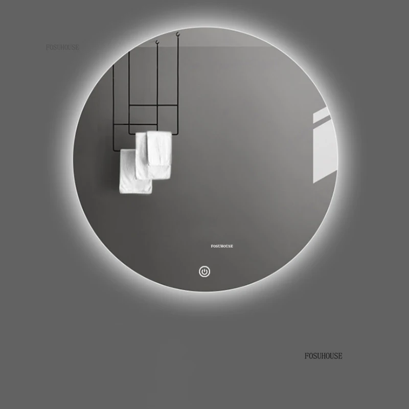 European Designer Smart Bathroom Mirrors Modern Wall Mounted Round Mirrors for Bathroom Bedroom Dressing Table Makeup Mirrors