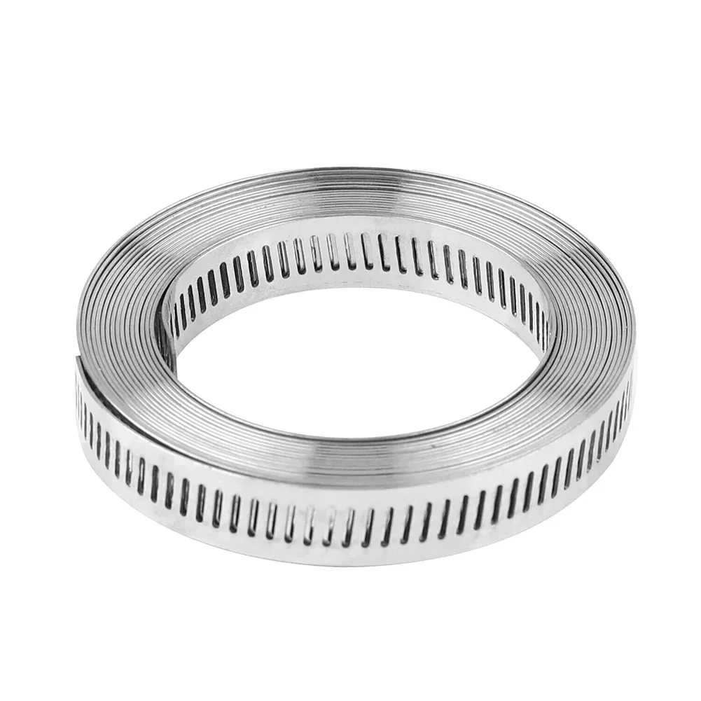 Hose Clamps 9.8ft Adjustable Large Worm Gear Stainless Steel +6 Fasteners Automobiles Accessories