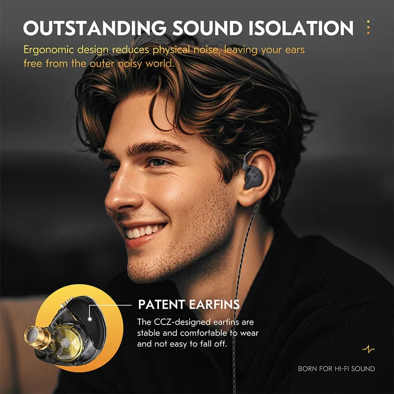 CCZ DC03 10MM Magnet DD Zinc Alloy Housing In-ear Earphones