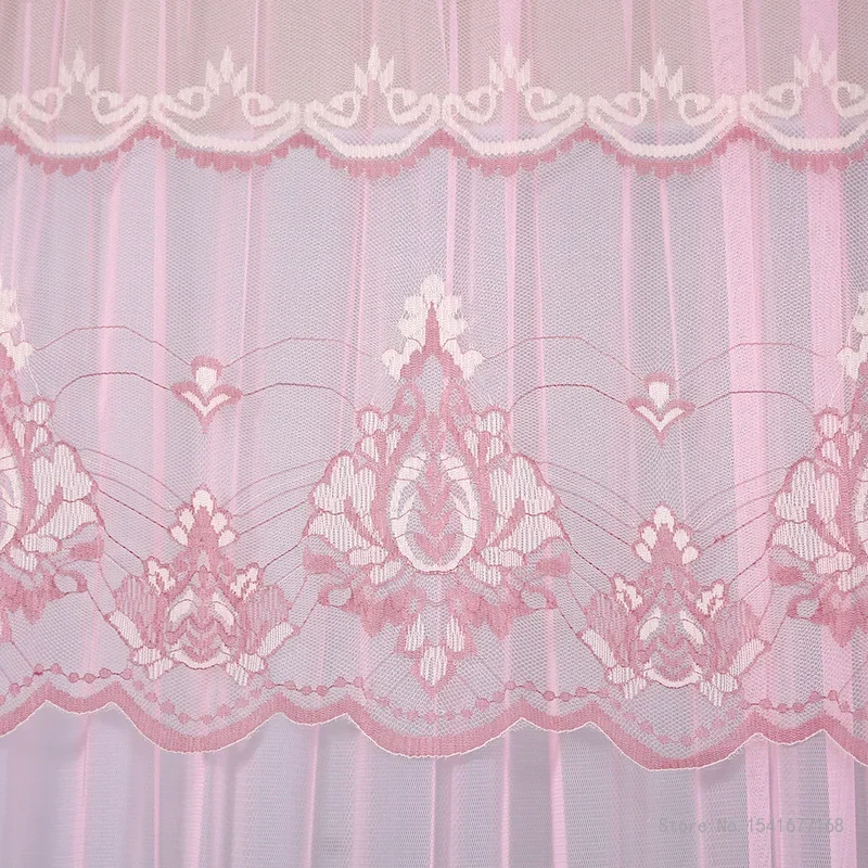 Punch-free Mosquito Screen Curtain Door Curtain, Breathable Bedroom Partition Curtain Single Layer Lace Embroidered Door Curtain