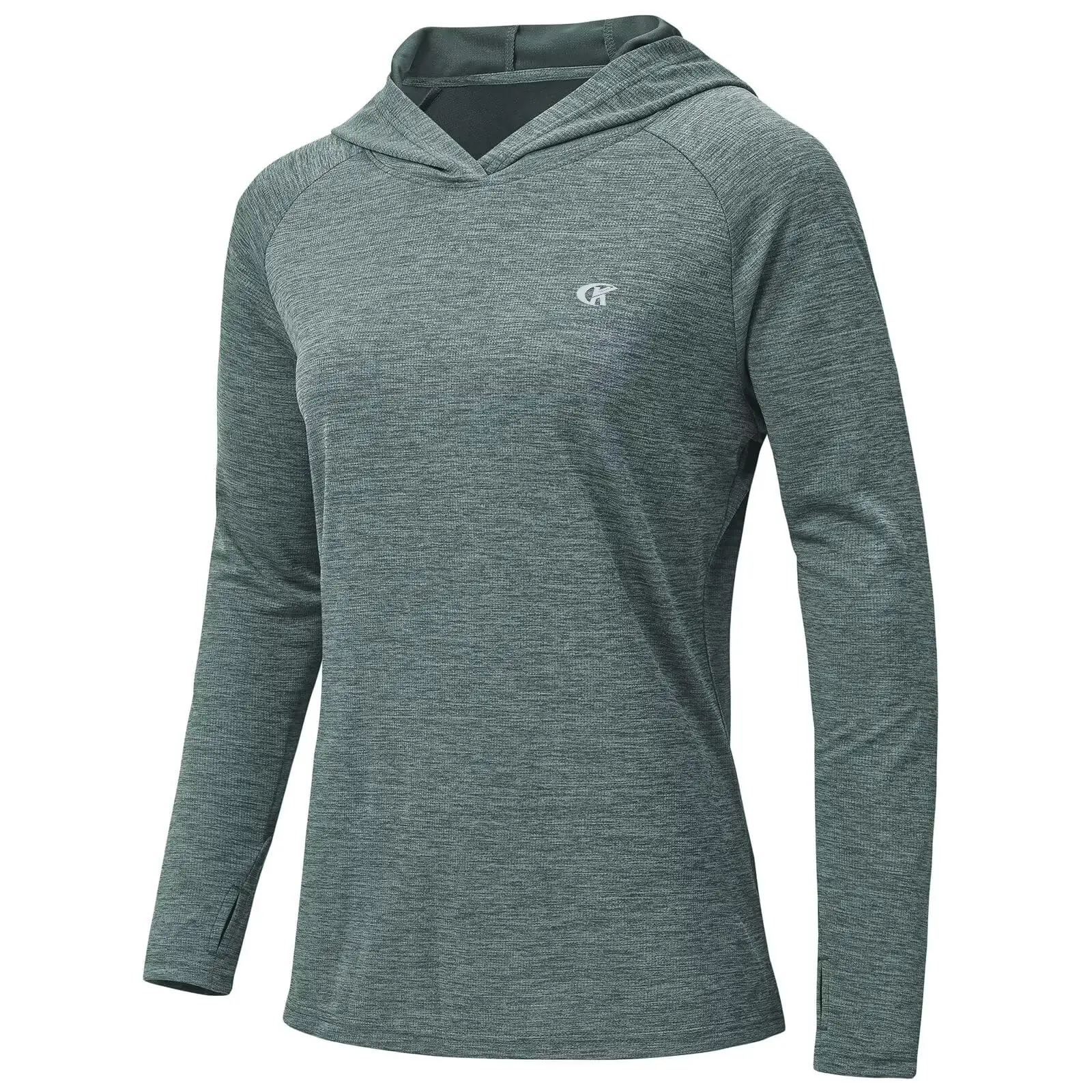 Women's UPF 50+ Long Sleeve Casual Hoodie Shirts, Rash Guard Solid Color Tops Lightweight Breathable Pullover Outdoor Sports 2