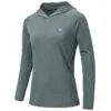 Women's UPF 50+ Long Sleeve Casual Hoodie Shirts, Rash Guard Solid Color Tops Lightweight Breathable Pullover Outdoor Sports 2