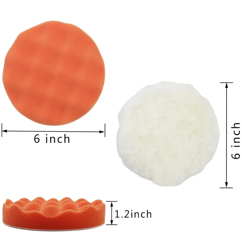 Car Polishing Pad Sponge Buffing Waxing Clean Wool Wheel Self-Adhesive Polish Disc for Car Polisher Drill Adapter Kit 3-7 Inch car polishing pad,car polisher,car polish pad,wool polishing pad,polishing wheel disc,polishing wheel kit,drill adapter for polishing