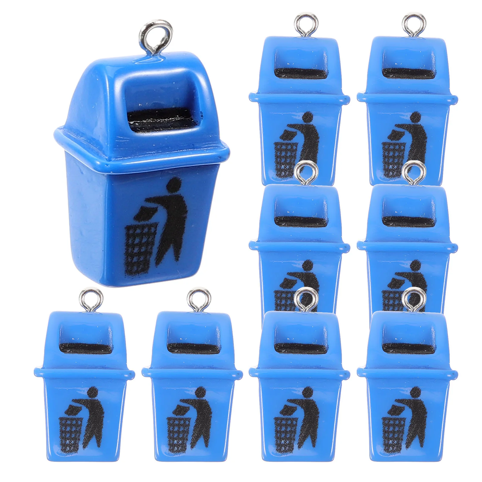 

10 Pcs Key Fob Trash Can Pendant Cute Charms for Keychains Garbage Bines Earring Making Bulk