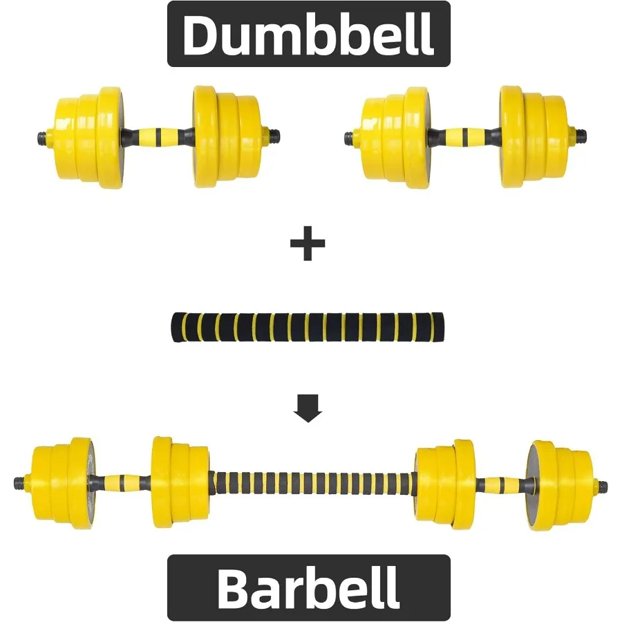 Barbell 55LB or 27 LB Dumbbell Pair Weights, Dumbbell Set, Kettlebells, Adjustable Dumbbells, Barbell Weight Set,3-in-1 set, Non