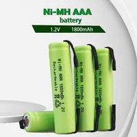 AAA 1.2V 1800mAh Rechargeable Battery Ni-Mh Cell With Solder Tabs new Original Toothbrush Electric Shaver For Philips Braun 1