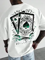 Summer Style Men's T-shirt Street Casual Fashion Comfortable Soft Breathable O-neck Short Sleeve 3D Playing Cards Print Pullover 6