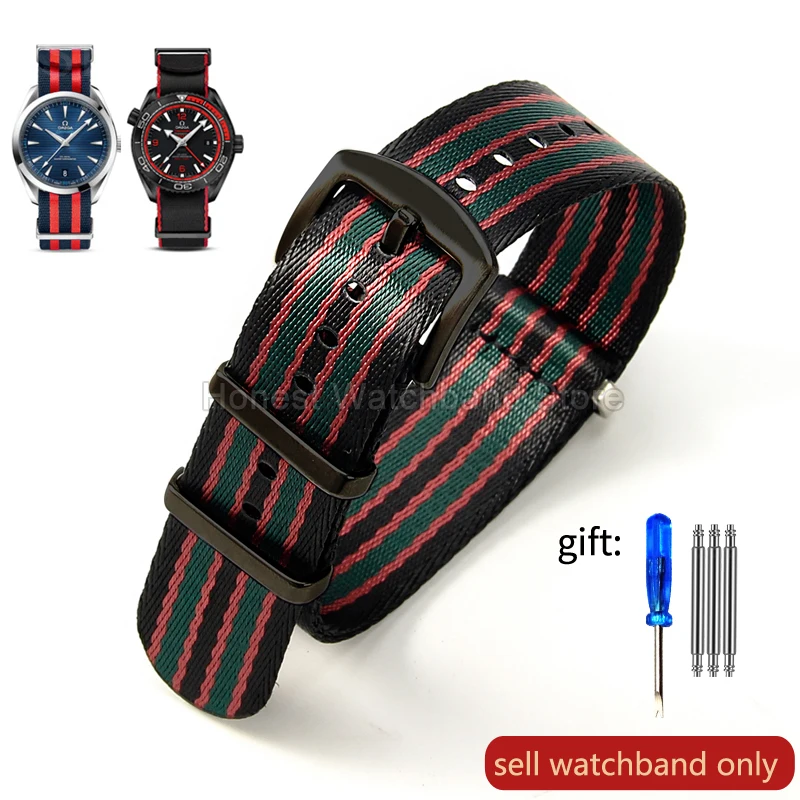 Vibrant Multi-Color Nylon Watch Strap - 20/22mm, Airy & Odor-Resistant