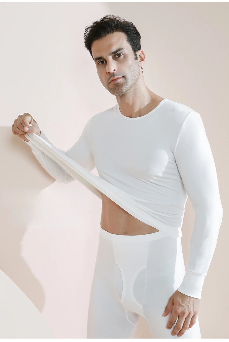 Description Picture 5 of itemMan Winter Thermal Underwear Suit Plus Velvet Thickened Long Johns Fleece Keep Warm Lingerie Plus Size Sexy Pajamas Set Homewear