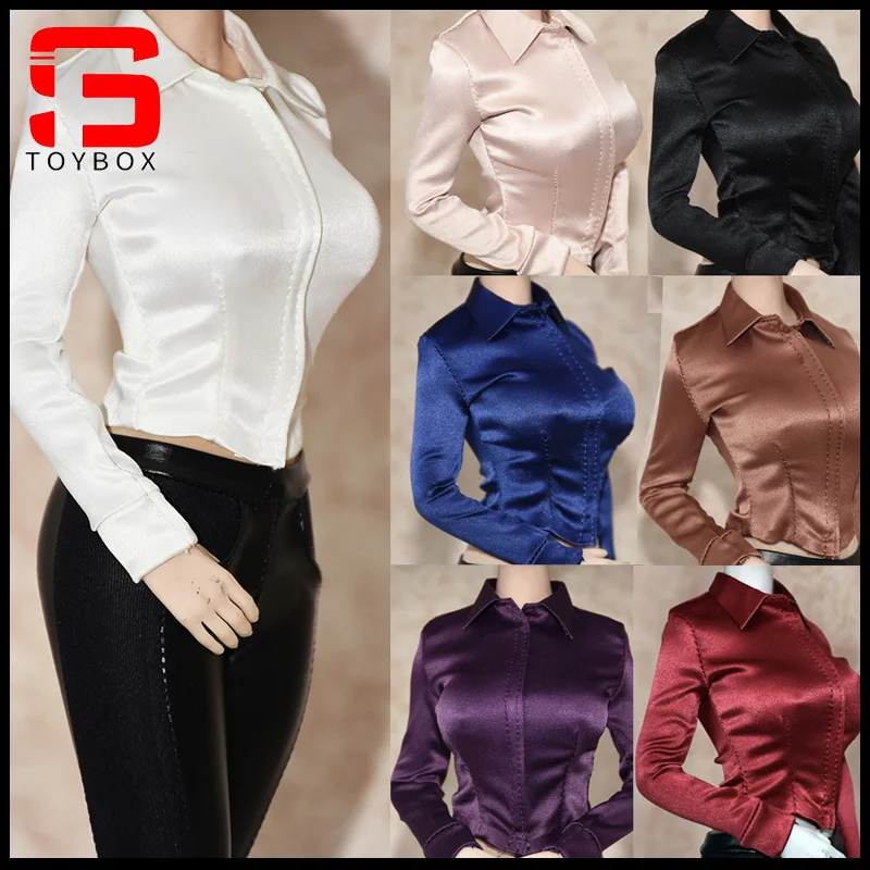 

Customized 1/6 Female Slimming Silk Shirt Elastic Clothes Model Fit 12'' TBL S07 S52 Soldier Action Figure Body Dolls