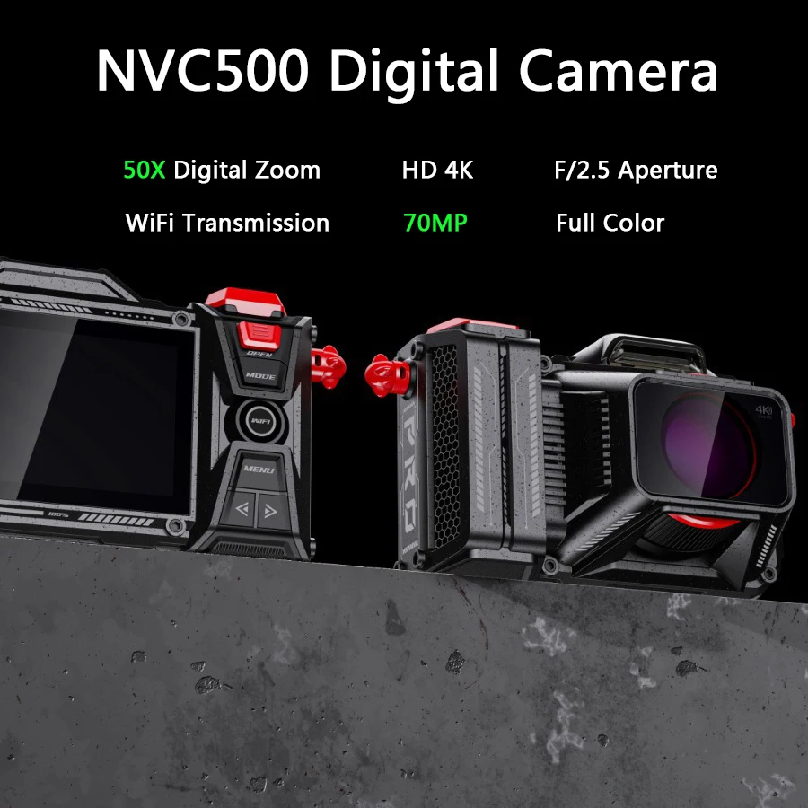 NVC500 70MP 4K HD WIFI DSLR SLR Digital Camera 50X Digital Zoom Full Color Selfie Cameras Camcorder Travel WiFi Web Cam