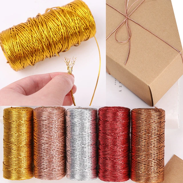 Metalic Cord Knitting Yarn Packing, Polyester Ribbons, Gold, Silver Macrame  Rope, String Twine, DIY Gift Wrap Threads, 1mm, 100m - AliExpress