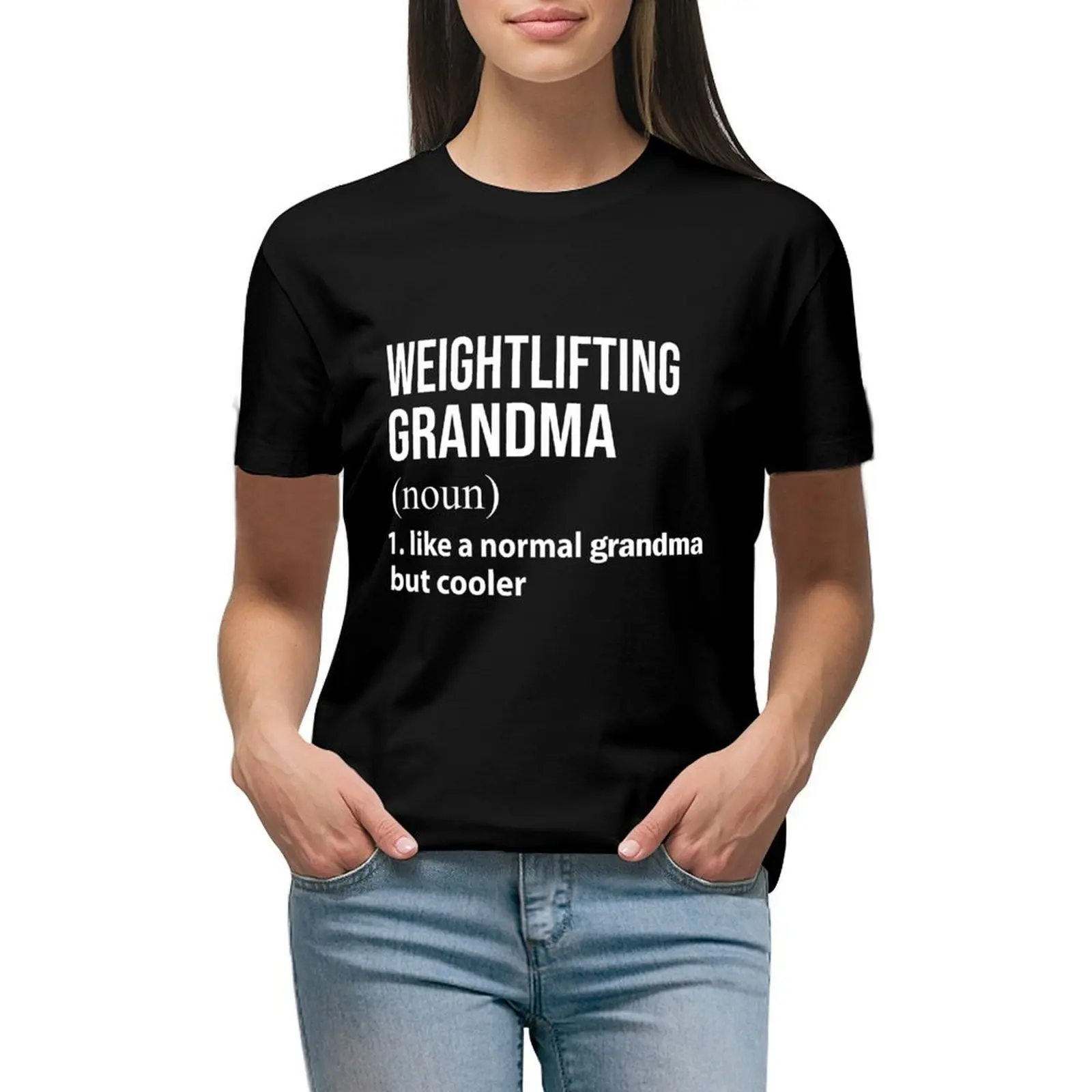 

Weightlifting grandma like a normal grandma but cooler T-shirt plus size tops kawaii clothes t-shirts for Women graphic tees