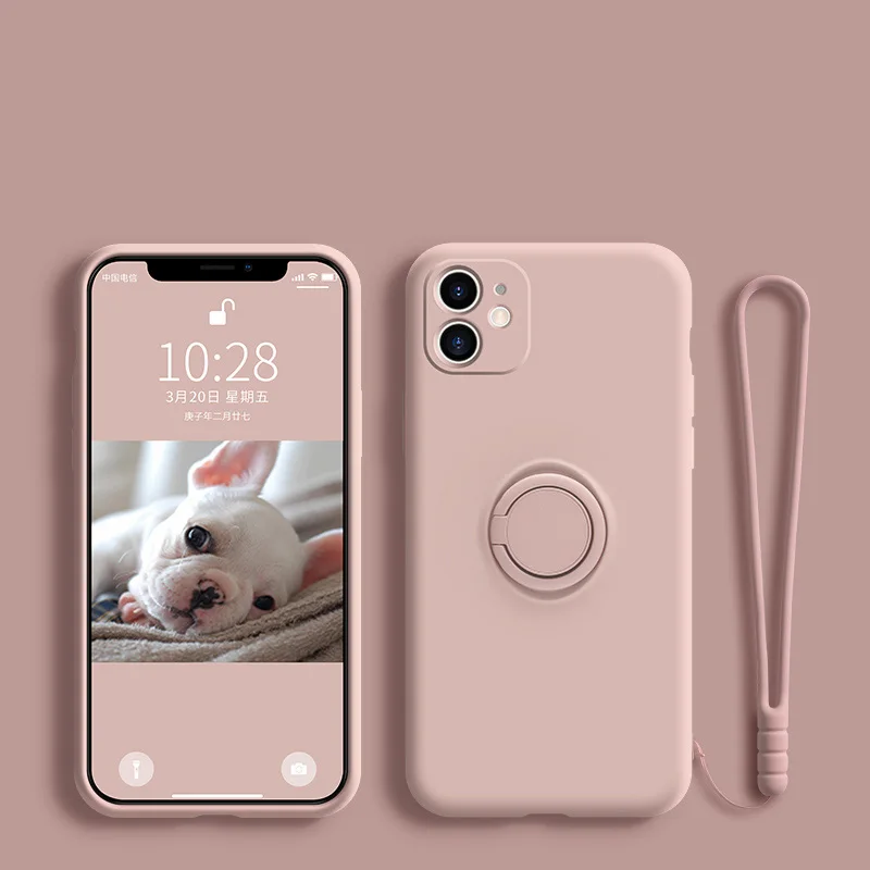 thumbnail image 1 of Liquid Silicone Case For Xiaomi Mi 13T 12T 11T 10T Pro 12 11 Lite 5G NE Capa For Mi 14 13 10 12 Pro Ring Holder Cover With Strap, 1 of 5