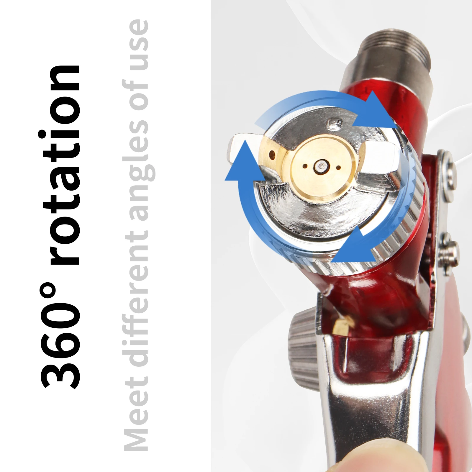 Professionelle Luft-Farbspritzpistole, Mini-Airbrush, HVLP-Spritzpistole, 0,8/1 mm Düse für die Lackierung von Automöbeln, Metalloberflächen – Detail 7