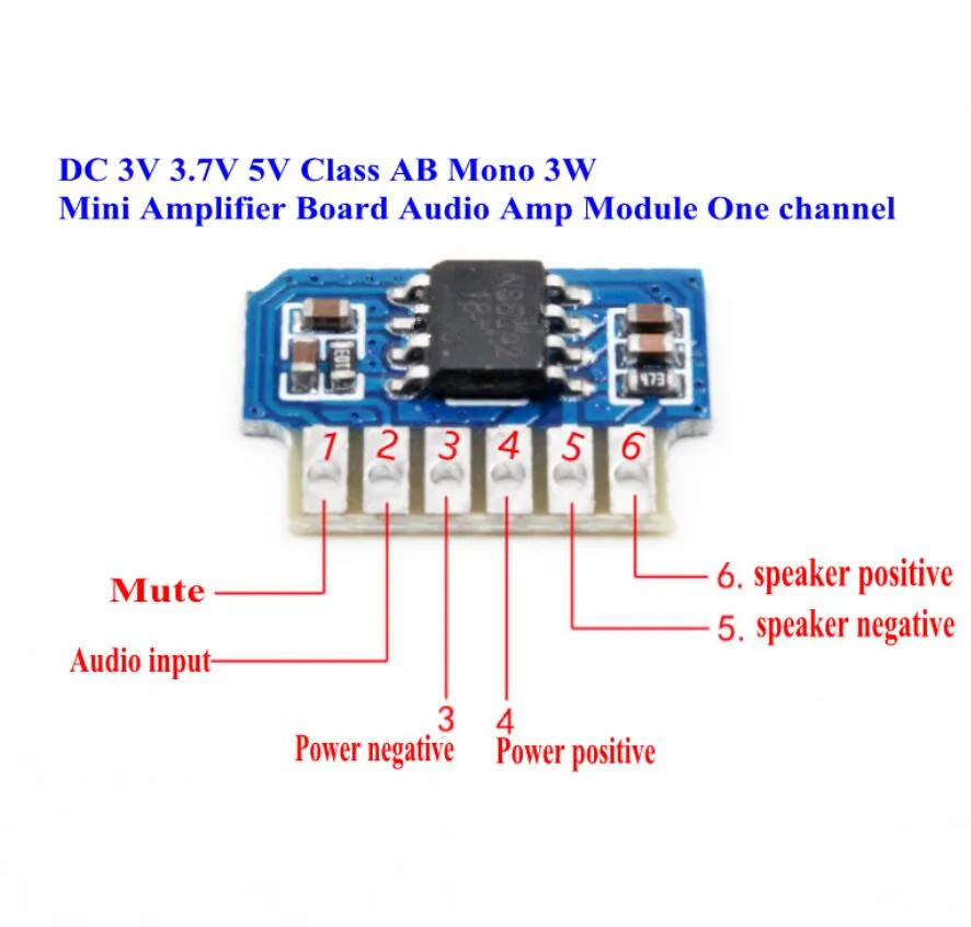 NS8002 Mini 3W Mono Power Amplifier Module DIY Low Voltage Stereo Audio Systems Class AB Amplifier Board Circuit DC3-5V 10pc/Lot