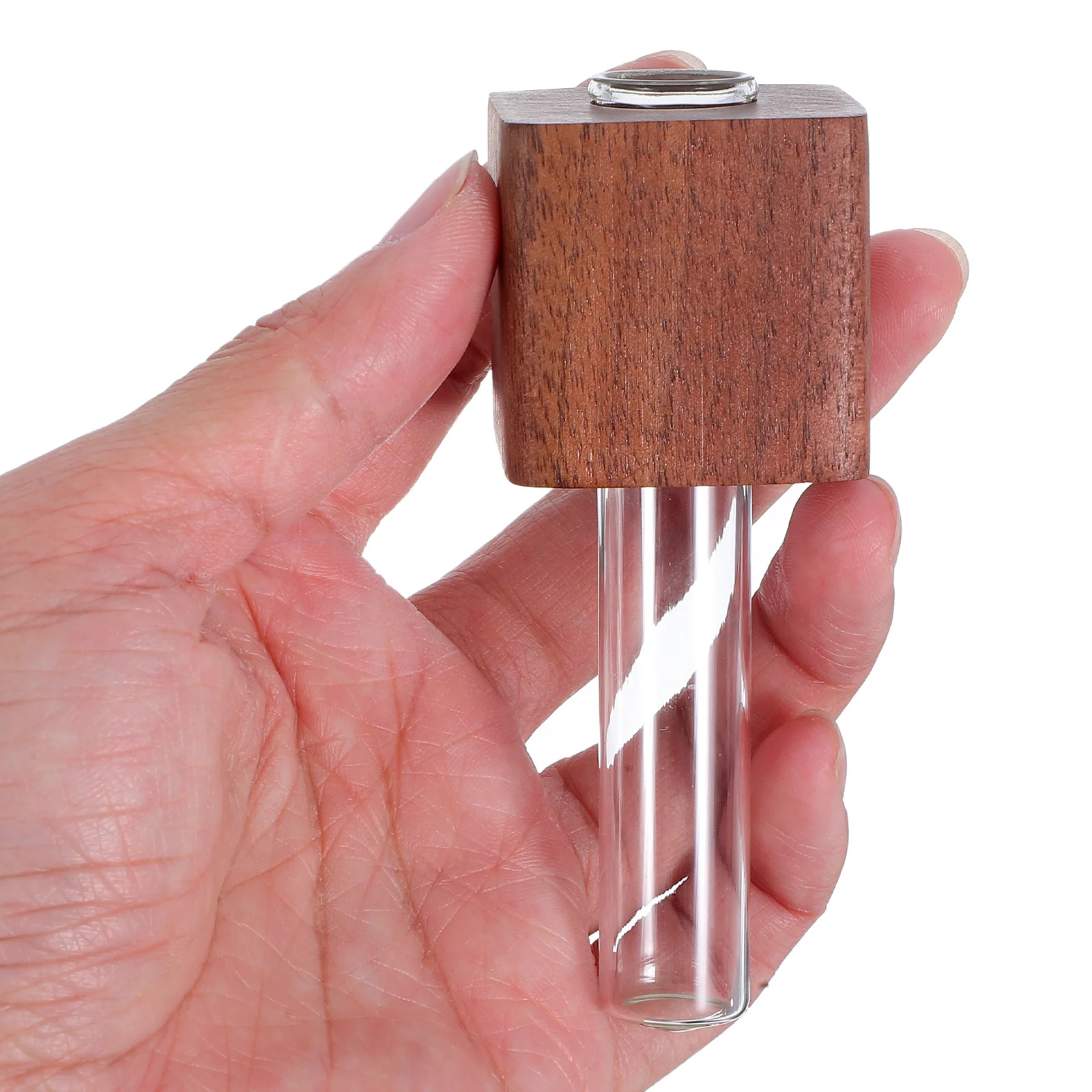 Magnetic Wooden Glass Test Tube Planter Refrigerator Magnet Flower Vase Wooden Glass Tube Planter Magnet for Home Decoration Off 3
