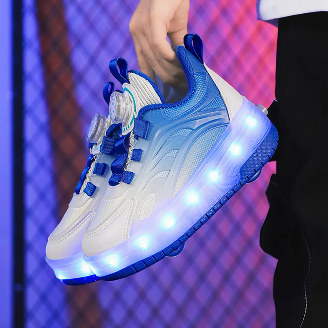 Zapatillas de deporte con luz Led para niños y niñas, zapatos deportivos brillantes con carga USB, para Parkour al aire libre, patín de ruedas - Imagen 3
