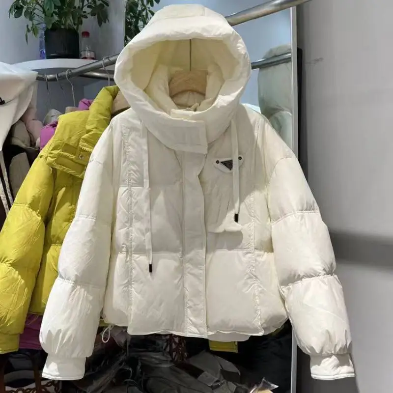 

Thickened Women Hooded Parkas Jackets 2023 Winter Down Cotton Coats White Duck Down Jacket Streetwear Snow Wear Fluffy Clothing