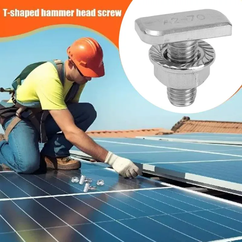 Stainless Steel T-Shape Sliding Bolt with Hex Flange Nuts