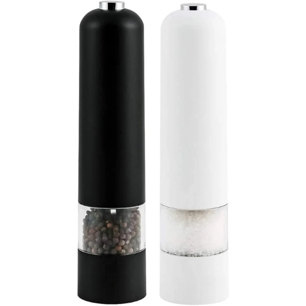 مطحنة ملح وفلفل كهربائية تعمل بالبطارية، عملية أوتوماتيكية بيد واحدة مع خشونة خفيفة وقابلة للتعديل