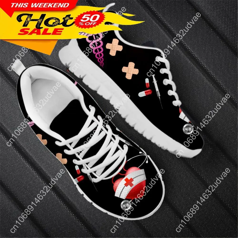 Fashion Paramedic EMT EMS Pattern Flat Shoes For Women Autumn Spring Soft Sneakers Lightweight Outdoor Sport Shoes