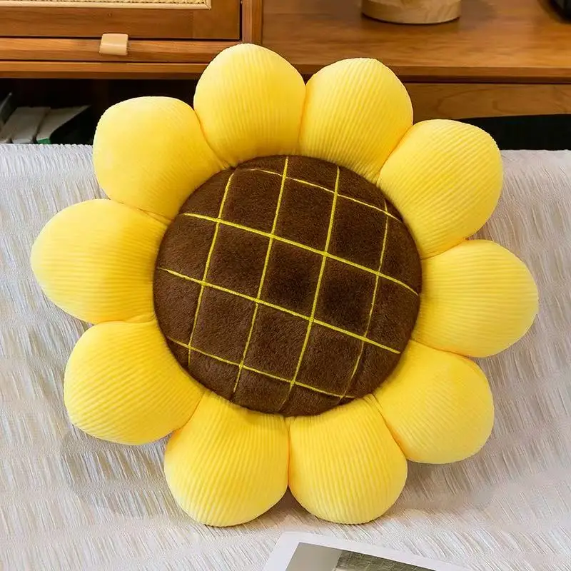 Sunflower Throw Pillow,Flower Shaped Pillows Floor Pillow Seating Cushion,Seating Cushion,Cute Room Decor & Plush Pillow for Bed