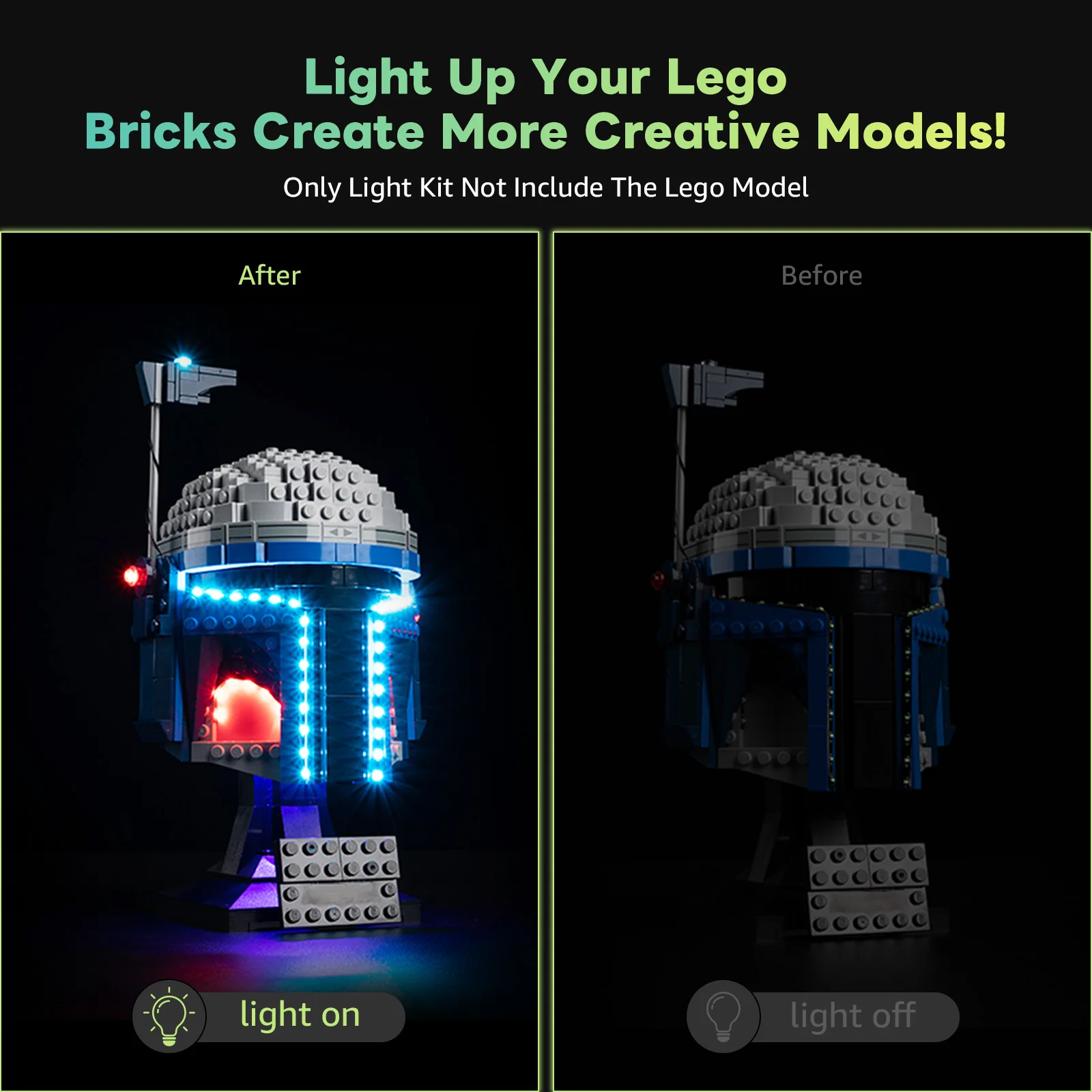 Jango Fett 헬멧 75408 빌딩 블록 벽돌 장난감 선물 세트에 대한 EASYLITE Led 라이트 키트