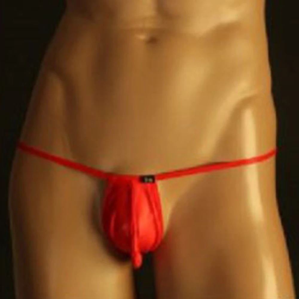 

2022 Men Ice Silk Low Waist Sheer Bugle Pouch Thong G String Bikini Front Pouch Bag Underwear Briefs Underpants Tanga Hombre