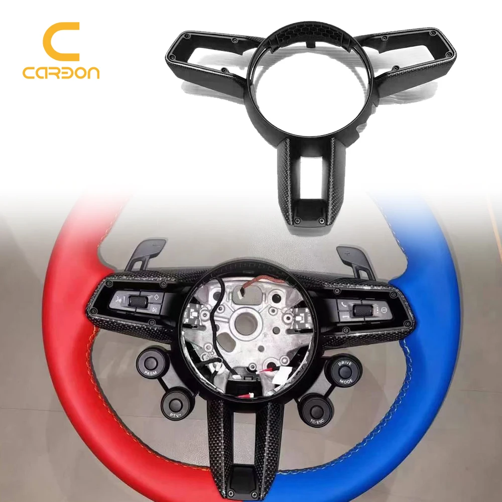 

Совершенно новый чехол на руль автомобиля из углеродного волокна для Porsche New параметра Cayenne Macan Taycan 911 718