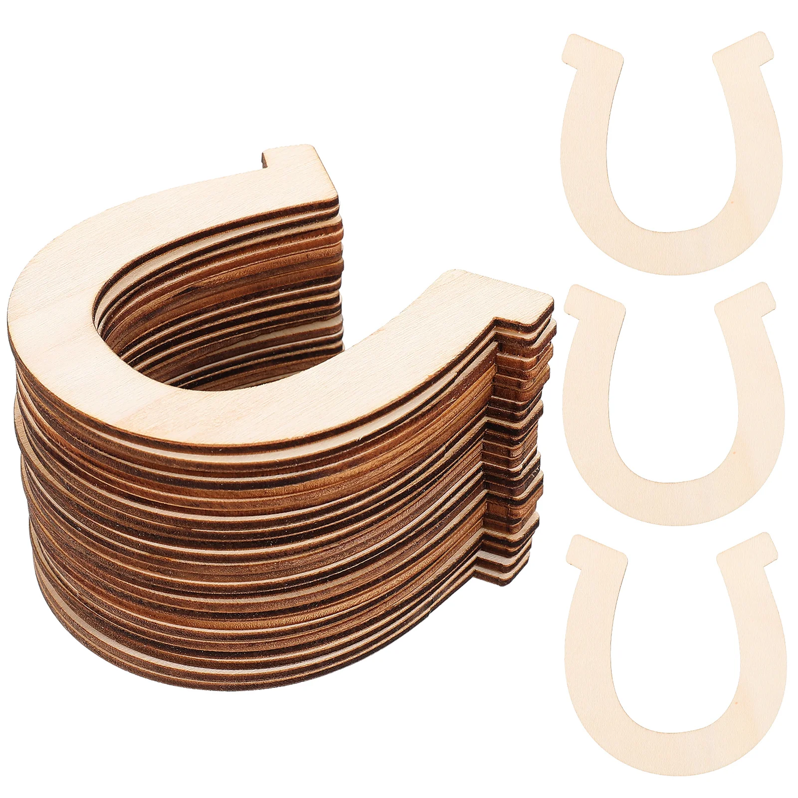 

Horseshoe Unfinished Wooden Cutouts Unpainted DIY Wood DIY Wood Pendant Graffiti Painting Festival Decorative Wood Chip