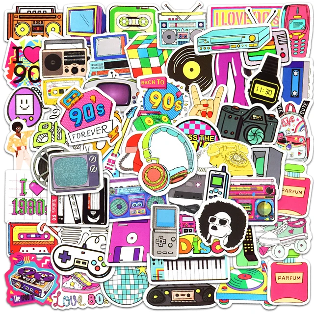 70 Db 80 -As Évek 90 -Es Stílusú Matricák Falimatricák Hálószoba Szekrényhez Hűvös Parti Készletek Dekorációs Aranyos Otthoni Dekoráció - Image 2