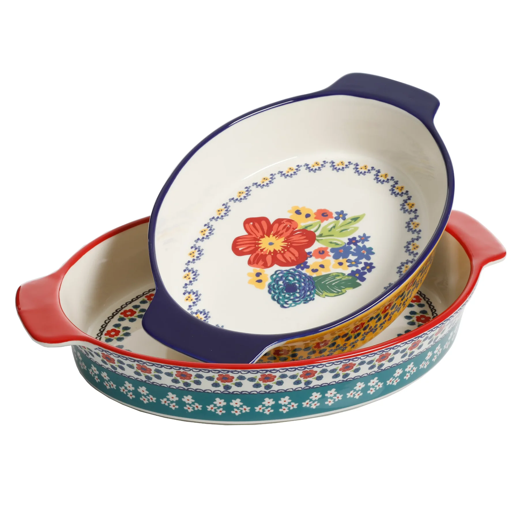 

Floral 2-Piece Ceramic Oval Bakeing Dish、Dinner plate